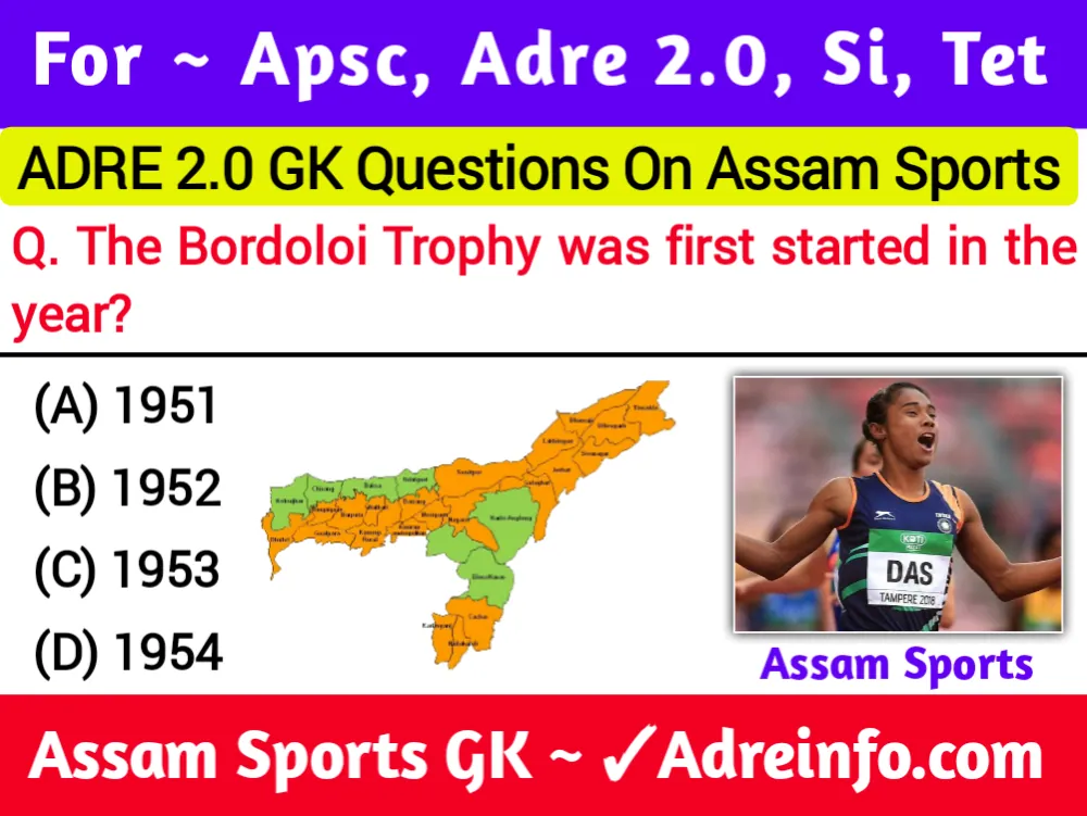 Assam Sports GK 2024 Mock Test