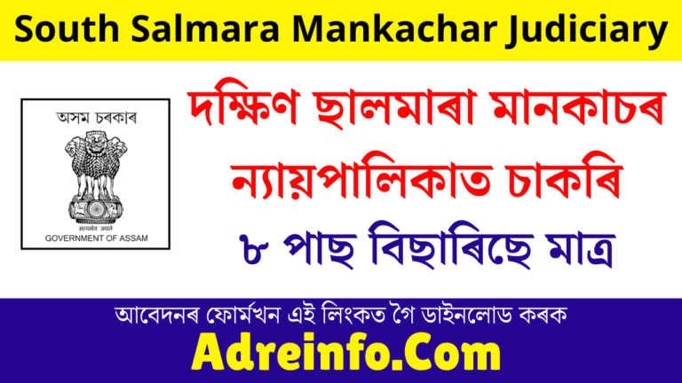 South Salmara Mankachar Judiciary Recruitment 2026