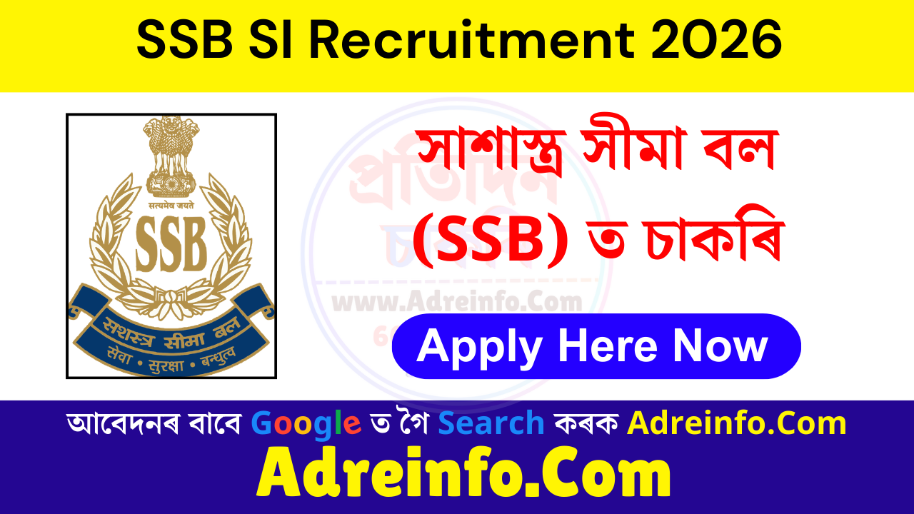 SSB SI Recruitment 2026