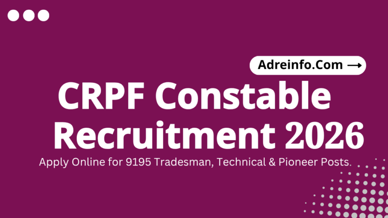 CRPF Constable Recruitment 2026